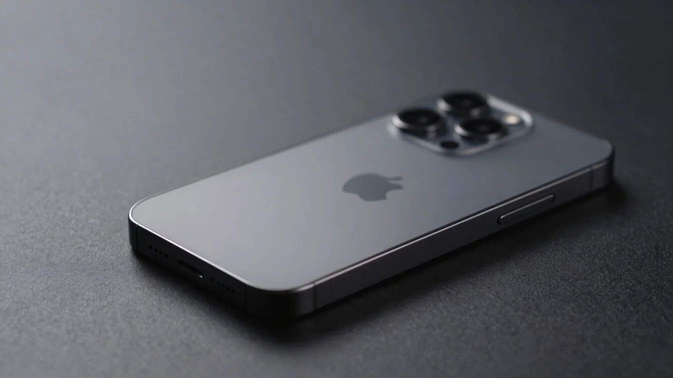 crisp tech product photography of a sleek smartphone resting on a